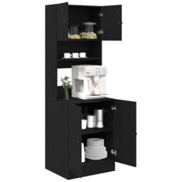 Berkfield Modern Kitchen Cabinet Black Oak 60X50X180 Cm Engineered Wood - thumbnail 3