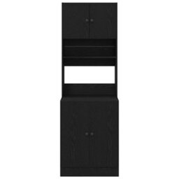 Berkfield Modern Kitchen Cabinet Black Oak 60X50X180 Cm Engineered Wood - thumbnail 6