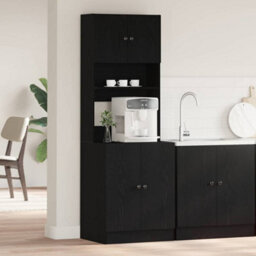 Berkfield Modern Kitchen Cabinet Black Oak 60X50X180 Cm Engineered Wood - thumbnail 2