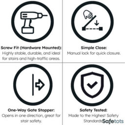 Bettacare Eco Screw Fit Pet Gate, Black, 120Cm - 130Cm, Screw Fitted Dog Gate, Safety Gate For Puppy - thumbnail 4