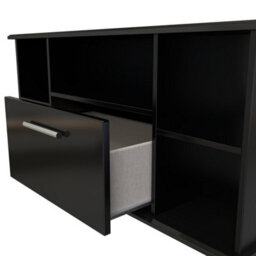 Harrow Corner Tv Unit In Black Gloss (Ready Assembled) - thumbnail 5