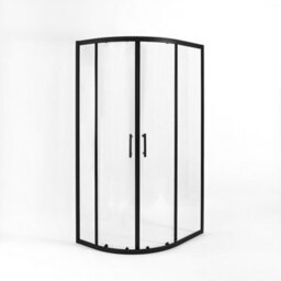 Homestylestore Black Left Hand Quadrant Shower Enclosure With White Tray And Fast Flow Waste 1200 X 800mm - thumbnail 1