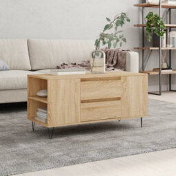 Berkfield Modern Coffee Table Sonoma Oak 102X44.5X50 Cm Engineered Wood - thumbnail 2