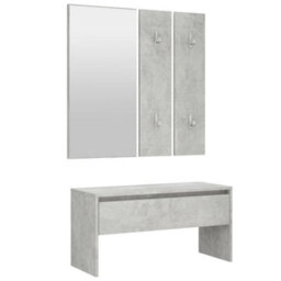 Walplus Hallway Furniture Set Concrete Grey Engineered Wood - thumbnail 6