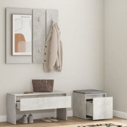 Walplus Hallway Furniture Set Concrete Grey Engineered Wood - thumbnail 3