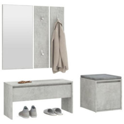 Walplus Hallway Furniture Set Concrete Grey Engineered Wood - thumbnail 4