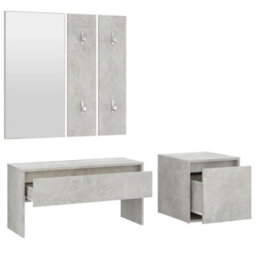 Walplus Hallway Furniture Set Concrete Grey Engineered Wood - thumbnail 5