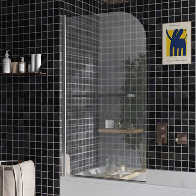 Thehotsale 180 Degree Rotation Over Bath Shower Screen, 80Cm W X 140Cm H - image 1