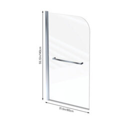 Thehotsale 180 Degree Rotation Over Bath Shower Screen, 80Cm W X 140Cm H - thumbnail 6