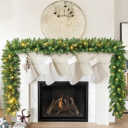 9Ft Christmas Garland With Lights Pre Lit - thumbnail 2