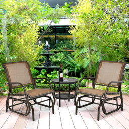 Costway Outdoor Swing Glider Chair Patio Garden Rocking Chair W/ Metal Frame - thumbnail 4