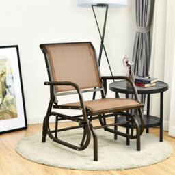Costway Outdoor Swing Glider Chair Patio Garden Rocking Chair W/ Metal Frame - thumbnail 5
