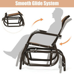 Costway Outdoor Swing Glider Chair Patio Garden Rocking Chair W/ Metal Frame - thumbnail 6