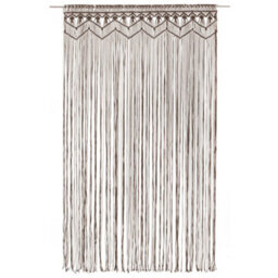 Berkfield Practical Macrame Curtain Taupe 140X240 Cm Cotton