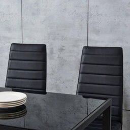 Set Of 4 Black Dining Chairs Set Padded Seat Metal Legs Kitchen Home Furniture - thumbnail 4