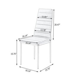 Set Of 4 Black Dining Chairs Set Padded Seat Metal Legs Kitchen Home Furniture - thumbnail 2