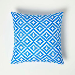 Homescapes Luxury Outdoor Cushions 2 Set, Waterproof Filled Cushions, Soft-Touch, Blue Geometric, For Garden And Indoors, 45X45 Cm - thumbnail 2