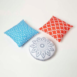 Homescapes Luxury Outdoor Cushions 2 Set, Waterproof Filled Cushions, Soft-Touch, Blue Geometric, For Garden And Indoors, 45X45 Cm - thumbnail 7