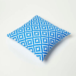 Homescapes Luxury Outdoor Cushions 2 Set, Waterproof Filled Cushions, Soft-Touch, Blue Geometric, For Garden And Indoors, 45X45 Cm - thumbnail 6
