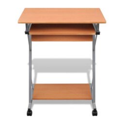 Vidaxl Compact Computer Desk With Pull-Out Keyboard Tray Brown - thumbnail 2