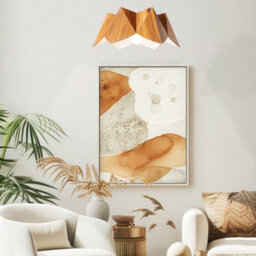 Luminosa Lighting Elstead Physalis Pendant Ceiling Light Teak - thumbnail 2