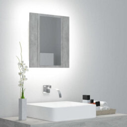 Vidaxl Led Bathroom Mirror Cabinet Concrete Grey 40X12X45 Cm Acrylic