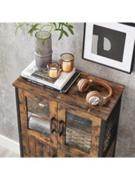 Songmics Storage Cabinet, Multipurpose Cupboard, Sideboard, Adjustable Shelf, Bathroom Cabinet, Steel Frame, - thumbnail 7