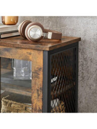 Songmics Storage Cabinet, Multipurpose Cupboard, Sideboard, Adjustable Shelf, Bathroom Cabinet, Steel Frame, - thumbnail 6