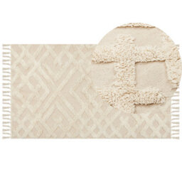 Beliani Rug Ardahan Beige 80 X 150 Cm Cotton - thumbnail 1