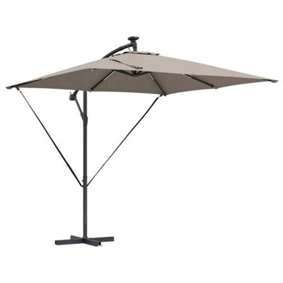 Berkfield Modern Cantilever Banana Parasol Taupe 249 X 249 X 250 Cm