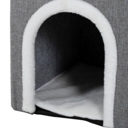 Large Foldable Cat Cave Bed Soft Cushion With Scratch Pad - thumbnail 5