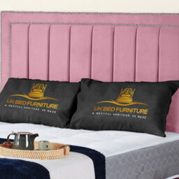 UKBEDFURNITURE Fiona Pink Plush Valvet Upholstered Bed Frame - Slatted Base With 10 Inch Orthopedic Mattress - 48 Inch Headboard - thumbnail 2