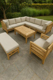 Teak Garden Sofa Set With Coffee Table 3 2 And 1 Seater - thumbnail 3