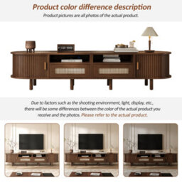 Matteo 170Cm Dark Oak Tv Stand With Rattan Drawers And Sliding Doors - thumbnail 8