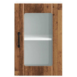 Berkfield Kitchen Wall Cabinet With Glass Door Lucca Old Wood - thumbnail 6