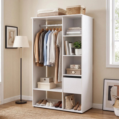 Open Wardrobe Clothes Rail Bedroom Clothes Storage W/hanging Rod - image 1