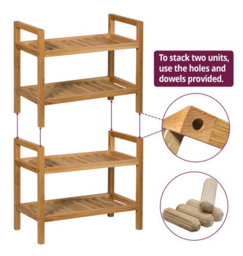Hallowood Furniture Waverly Oak Narrow 2 Tier Stackable Shoe Rack - thumbnail 4