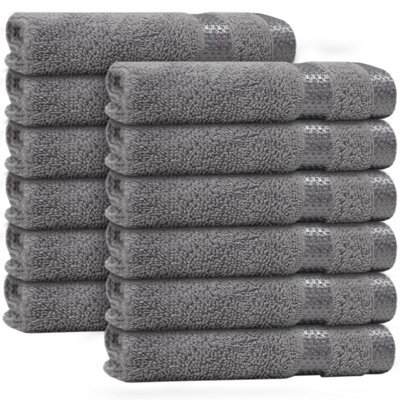Casabella 12 Pack Flannel Face Cloth - 100% Cotton Face Towels Soft & Absorbent Super Quality Washcloths - image 1