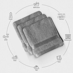 Casabella 12 Pack Flannel Face Cloth - 100% Cotton Face Towels Soft & Absorbent Super Quality Washcloths - thumbnail 3