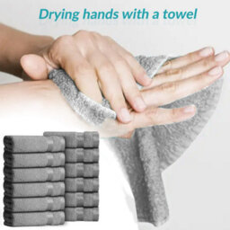 Casabella 12 Pack Flannel Face Cloth - 100% Cotton Face Towels Soft & Absorbent Super Quality Washcloths - thumbnail 6