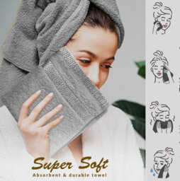 Casabella 12 Pack Flannel Face Cloth - 100% Cotton Face Towels Soft & Absorbent Super Quality Washcloths - thumbnail 5