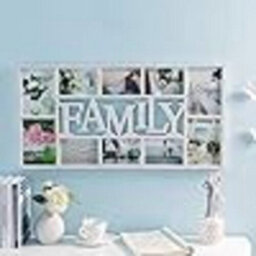 Deenz White Family Collage Photo Frame 10 Photos Modern Wall Decor 36X73Cm Plastic Family Text
