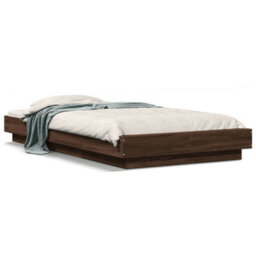 Berkfield Bed Frame Without Mattress Brown Oak 75X190 Cm Small Single - thumbnail 2