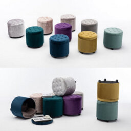 Hnnhome 45Cm Round Grey Velvet Padded Seat Ottoman Storage Stool Box, Footstool Pouffes Chair With Lids - thumbnail 7