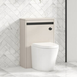 Royal Bathrooms Orion 500mm Beige Btw Wc Toilet Unit With Brushed Brass Strip