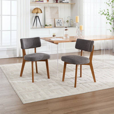 Matteo Mid-Century Modern Linen Dining Chairs - Set Of 2, Gray - image 1