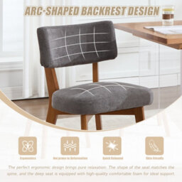 Matteo Mid-Century Modern Linen Dining Chairs - Set Of 2, Gray - thumbnail 4