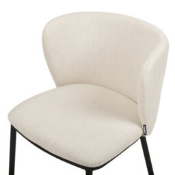 Beliani Set Of 2 Dining Chairs Mina Fabric Off-White - thumbnail 7