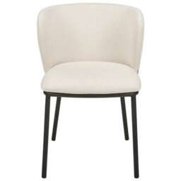 Beliani Set Of 2 Dining Chairs Mina Fabric Off-White - thumbnail 5
