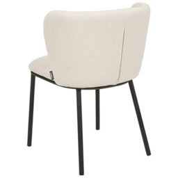 Beliani Set Of 2 Dining Chairs Mina Fabric Off-White - thumbnail 6